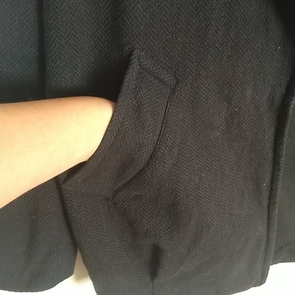 Free people slouchy oversized boyfriend short 2 buttoned coat sz S - Picture 6 of 11